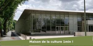 a glass building with the words malcolm de la culture inn at Tout simplement: confort ! in Bourges