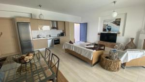 A kitchen or kitchenette at NV seafront Villa Aegina