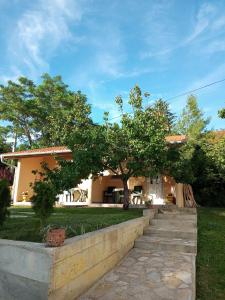 una casa con un albero di fronte a un cortile di Smeštaj Vrhovac a Vrdnik