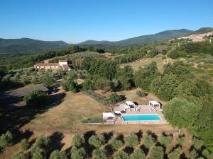 an aerial view of an estate with a swimming pool at Collepetrucci in Ciciano