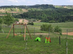 a playground with a swing set in a field at Kuća za odmor Pušlek in Grabrovnik