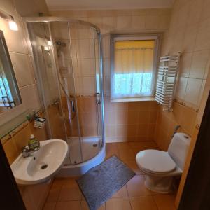 Koupelna v ubytování Pokoje U Beaty + 23 fotografií