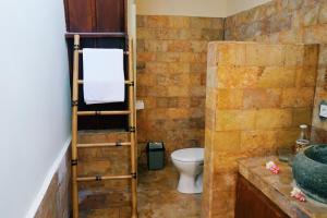 a bathroom with a toilet and a sink at Gili Mesari Cottages & Homestay in Gili Trawangan