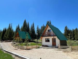 a small house with a green roof at Ville Uskoci in Žabljak