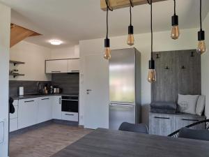 Kuchyň nebo kuchyňský kout v ubytování Apartmány Černý vlk, Borová Lada