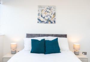 מיטה או מיטות בחדר ב-Beautiful Apartments in Kings Lynn Town Centre