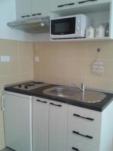 Kuchyň nebo kuchyňský kout v ubytování Apartments Mila