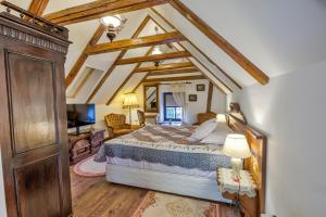 a bedroom with a large bed in a room at Casa Ambient in Cristian +29 photos