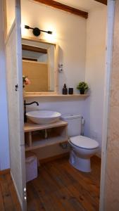 a bathroom with a sink and a toilet at Casa Rural Antigua Botica in Torremocha de Jarama