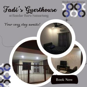 Fadi's Guesthouse at Bandar Baru Samariang في كوتشينغ: ملصق صورة غرفة معيشة مع مرآة