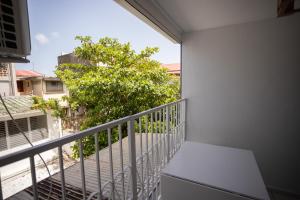 a balcony with a view of a tree at Place de la Cathédrale de Pointe à Pitre in Pointe-à-Pitre