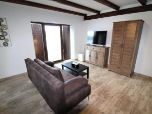 a living room with a couch and a tv at Apartment Županovice-3 by Interhome in Dobříš