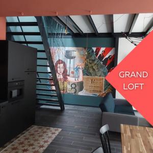 a rendering of a room with a grand idiot sign at Au Paradis du Loft Joyeux in Willer-sur-Thur