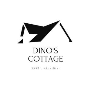 a logo for a dinosate coffee shop at Dino's Cottage in Sarti