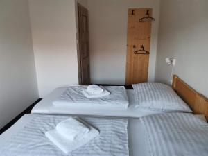 Postel nebo postele na pokoji v ubytování Apartmány Černý vlk, Borová Lada