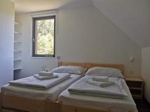 Postel nebo postele na pokoji v ubytování Apartmány Černý vlk, Borová Lada