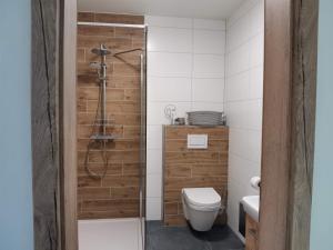 Koupelna v ubytování Apartmány Černý vlk, Borová Lada