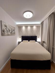 ein Schlafzimmer mit einem großen Bett in einem Zimmer in der Unterkunft Zagreb4you Apartments in Zagreb
