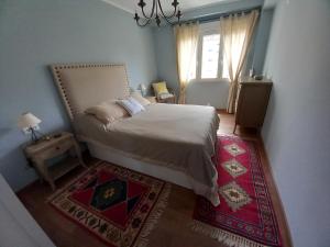 リベイラにあるPrecioso apartamento a 1 minuto de la playaのベッドと窓とラグのある寝室 +5枚の写真