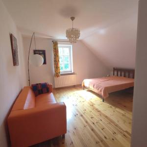 a living room with a couch and a bed at Apartament Urocze miejsce in Kazimierz Dolny +16 photos