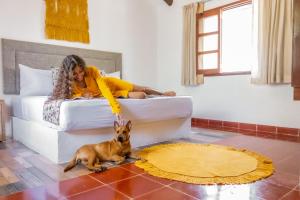 Domácí mazlíčci ubytovaní s hosty v ubytování Hacienda San Miguel Yucatan