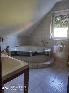 Salle de bains dans l'établissement Labdarozsa Apartmanhouse