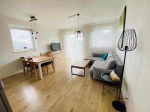 Televízia a/alebo spoločenská miestnosť v ubytovaní Apartmány VIA Klínovec