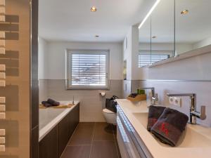 a bathroom with a toilet and a sink at Sonnberg Living Superior Plus in Brixen im Thale +11 photos