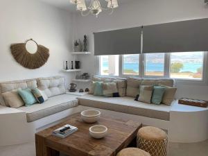 A seating area at Voras Villa Panagia Beach