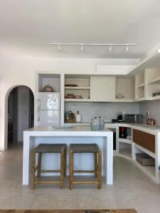 A kitchen or kitchenette at Voras Villa Panagia Beach