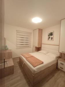 a bedroom with a large bed in a room at Apartments Radovic in Petrovac na Moru