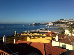 a view of a harbor with a cruise ship in the water at Vitorina Corte Guesthouse in Funchal