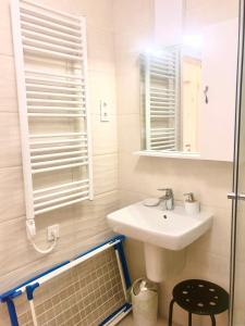 Koupelna v ubytování SWEET HOME Apartman , 30sqm studio, free private parking, mountain view, balcony, 20 min from downtown
