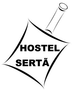 un logo bianco e nero per una Serbia dell'ospedale. di Hostel Sertã a Sertã