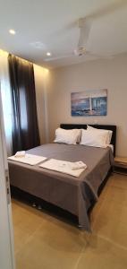 a bedroom with a large bed in a room at Astra Studios Karpathos Island in Karpathos