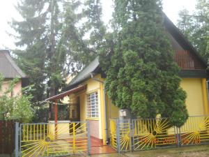 ハイドゥソボスローにあるFenyves Nyaralóの黄色い家