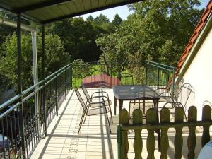 Balkón nebo terasa v ubytování Penzion Večerka
