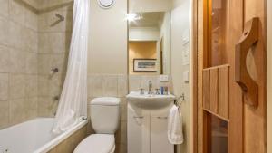 a bathroom with a toilet and a sink and a tub at Razorback 7 in Mount Hotham
