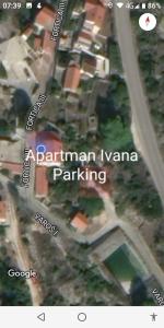 a map of a city with the words akarma parking at Apartman Ivana in Splitska