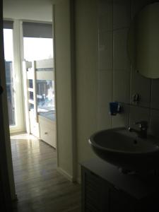 デ・パンネにあるApartment Sandemanのバスルーム(シンク付)、窓付きのドアが備わります。