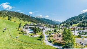 an aerial view of a resort in the mountains at Quality Hosts Arlberg - AFOCH FEI - das Landhaus in Sankt Anton am Arlberg