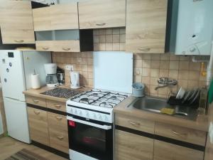 A kitchen or kitchenette at Apartament Parkowy 2 pokojowy