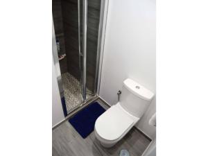 łazienka z toaletą i prysznicem w obiekcie Blue Loft Atocha w Madrycie