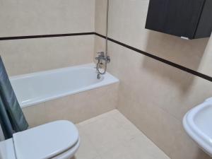 a bathroom with a toilet and a sink at Apartamentos Gallaecia in Val do Dubra +24 photos