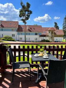 Balkón alebo terasa v ubytovaní Riviera Lipno 502-12