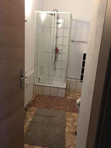 Koupelna v ubytování Wohnen-in-der-Uni-Silber-und-Welterbestadt-Freiberg-Whg-3