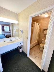 Ett badrum på Court Plaza Inn & Suites of Mackinaw
