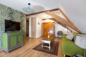 TV a/nebo společenská místnost v ubytování LE RHENANUS Jacques Spiegel - idéal pour un couple - appartement au calme - parking gratuit