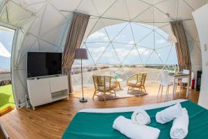 En tv och/eller ett underhållningssystem på Eslanzarote Eco Dome Experience