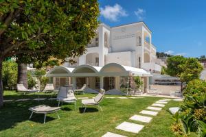 a view of the hotel from the garden at Pazziella Garden & Suites in Capri